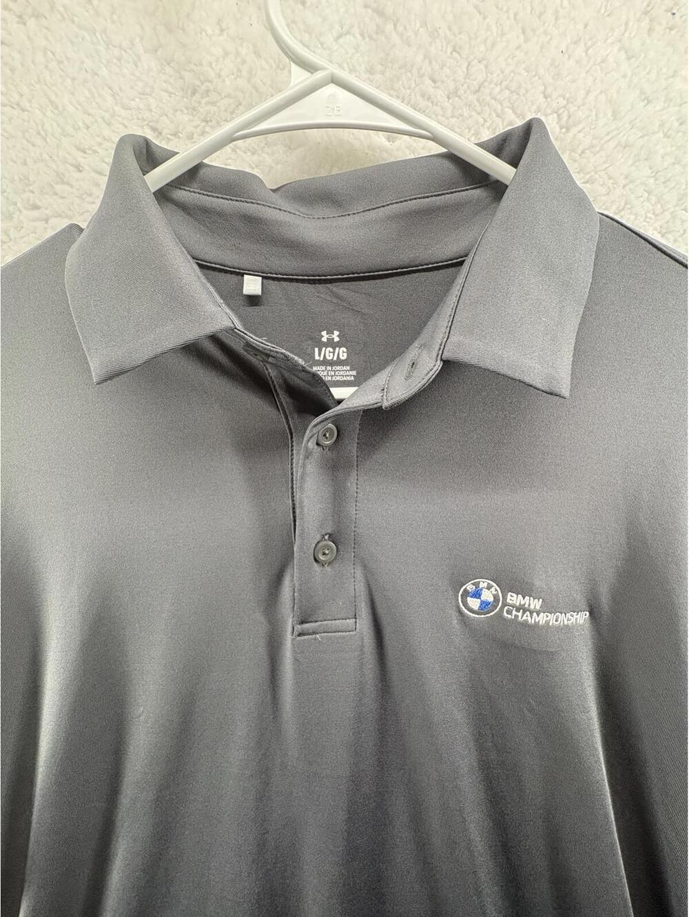 Under Armour Performance Golf Polo BMW Championship Mens Large Gray
